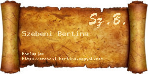 Szebeni Bertina névjegykártya